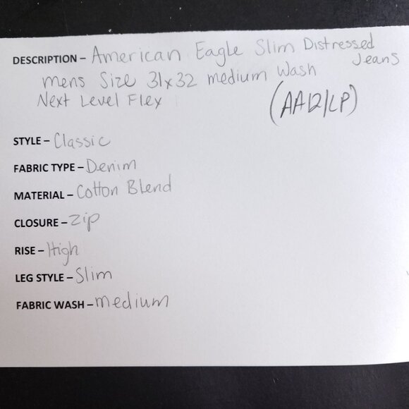 American Eagle Slim Distressed Jeans Men's Size 31/32 Medium Wash Next Level Fle - Picture 7 of 7